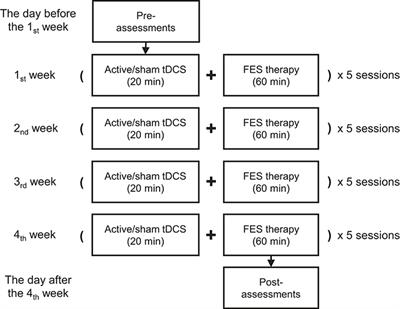 Using tDCS as an Add-On Treatment Prior to FES Therapy in Improving Upper Limb Function in Severe Chronic Stroke Patients: A Randomized Controlled Study